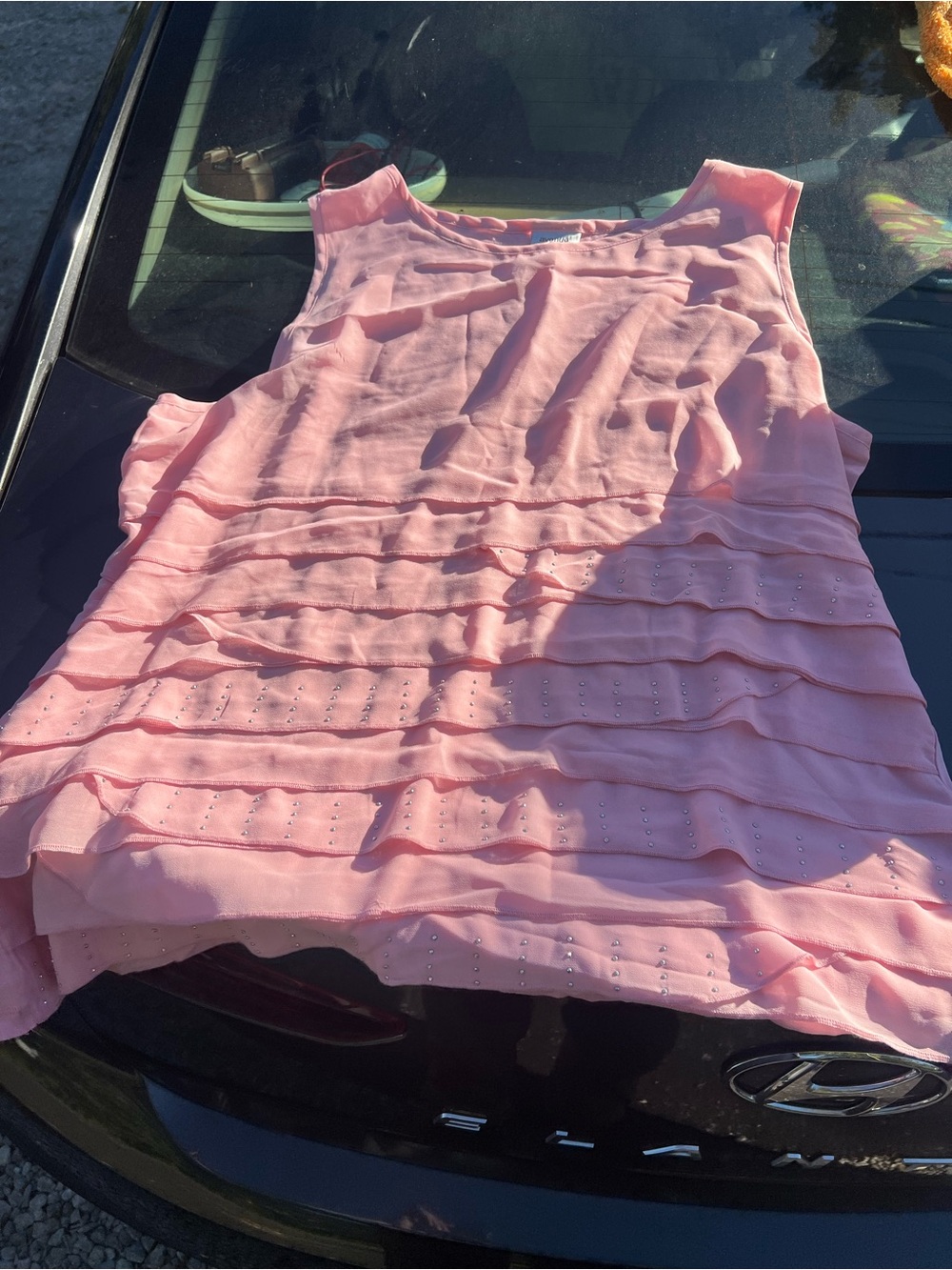 Avenue Pink Ruffled Sleeveless Camisole